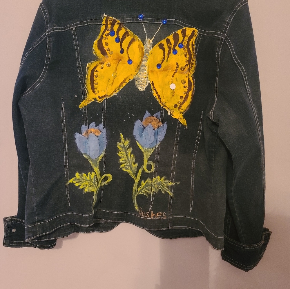 Hand paint denim jacket